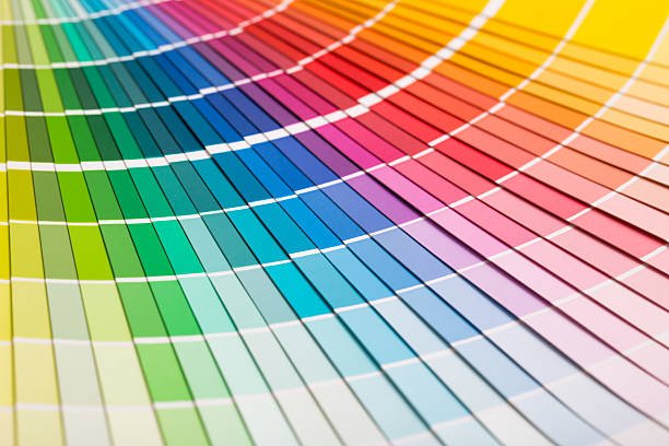 Colour swatches book. Rainbow sample colors catalogue.